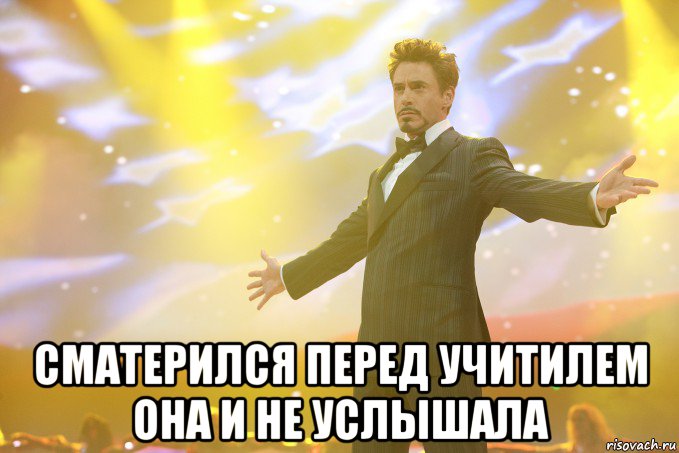  сматерился перед учитилем она и не услышала, Мем Тони Старк (Роберт Дауни младший)