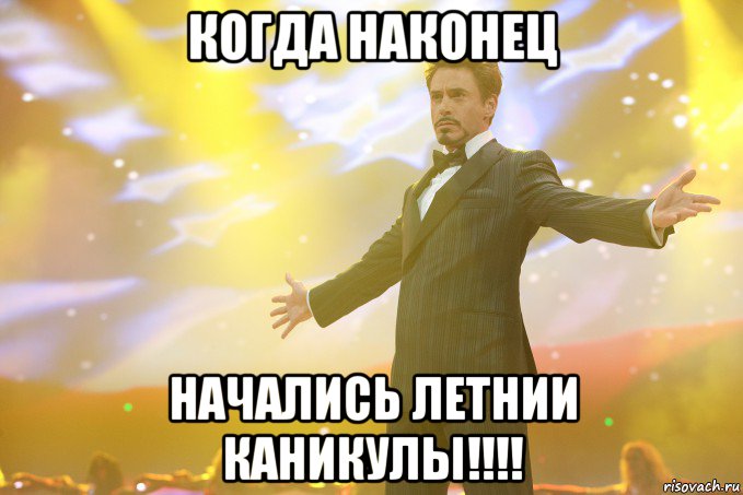 Когда наконец Начались летнии каникулы!!!!, Мем Тони Старк (Роберт Дауни младший)