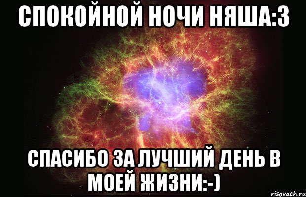 спокойной ночи няша:3 спасибо за лучший день в моей жизни:-), Мем Туманность