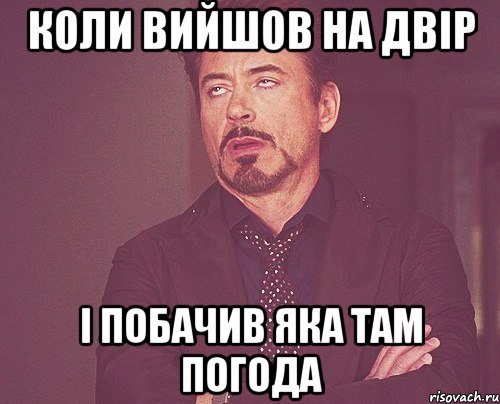 коли вийшов на двір і побачив яка там погода, Мем твое выражение лица