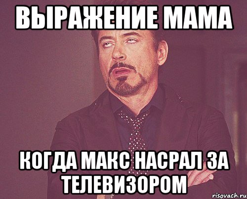 Выражение мама когда Макс насрал за телевизором, Мем твое выражение лица