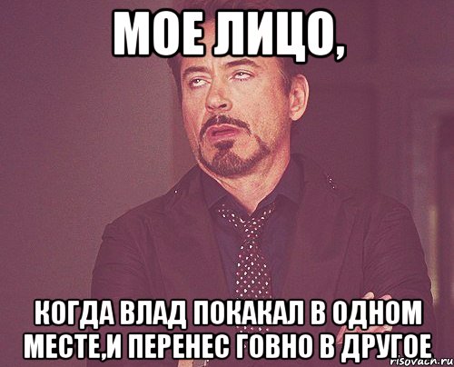 МОЕ ЛИЦО, КОГДА ВЛАД ПОКАКАЛ В ОДНОМ МЕСТЕ,И ПЕРЕНЕС ГОВНО В ДРУГОЕ, Мем твое выражение лица