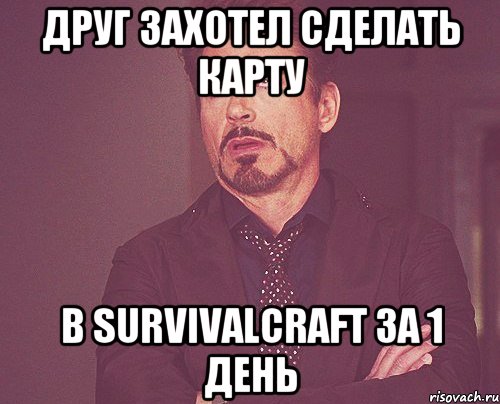 Друг захотел сделать карту В Survivalcraft за 1 день, Мем твое выражение лица