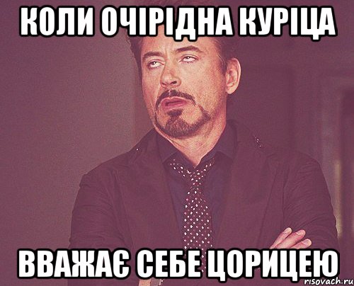 Коли очірідна куріца вважає себе Цорицею, Мем твое выражение лица