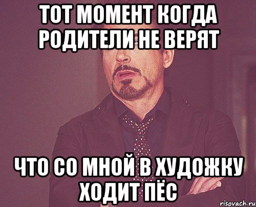 Тот момент когда родители не верят что со мной в художку ходит пёс, Мем твое выражение лица