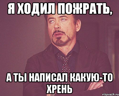 Я ходил пожрать, а ты написал какую-то хрень, Мем твое выражение лица