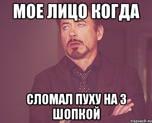 МОЕ ЛИЦО КОГДА СЛОМАЛ ПУХУ НА 3 ШОПКОЙ, Мем твое выражение лица