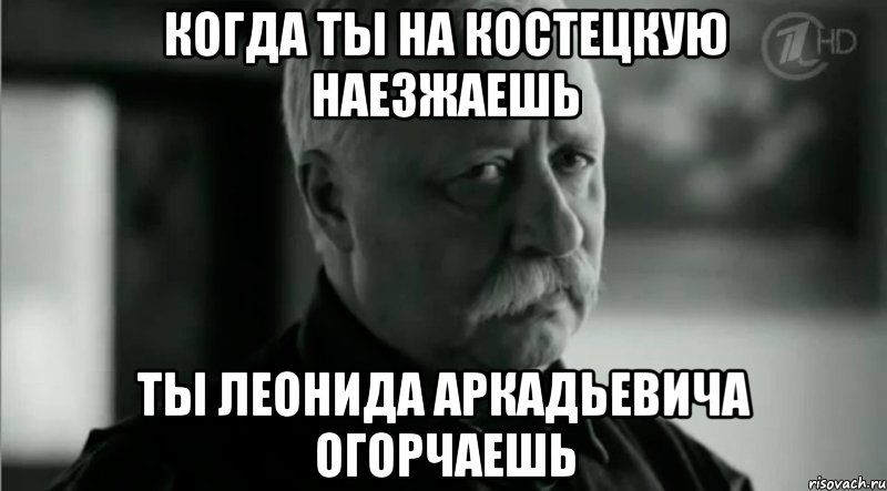когда ты на костецкую наезжаешь ты леонида аркадьевича огорчаешь, Мем Не расстраивай Леонида Аркадьевича