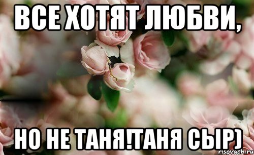 Все хотят любви, но не Таня!Таня сыр)