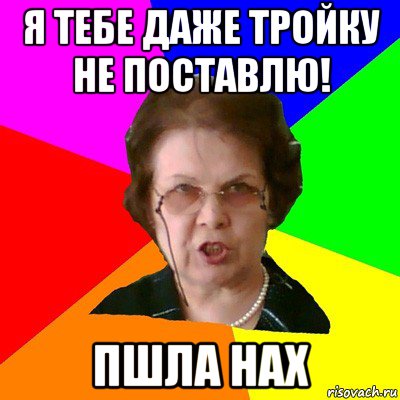 Я тебе даже тройку не поставлю! Пшла нах, Мем Типичная училка