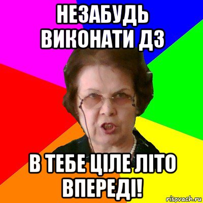 незабудь виконати дз в тебе ціле літо впереді!, Мем Типичная училка