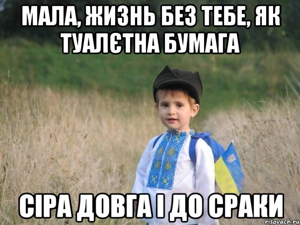 МАЛА, ЖИЗНЬ БЕЗ ТЕБЕ, ЯК ТУАЛЄТНА БУМАГА СІРА ДОВГА І ДО СРАКИ, Мем Украина - Единая