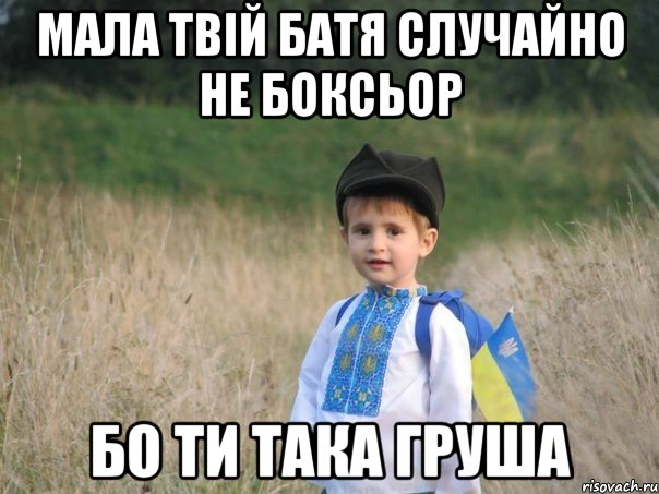 МАЛА ТВІЙ БАТЯ СЛУЧАЙНО НЕ БОКСЬОР БО ТИ ТАКА ГРУША, Мем Украина - Единая