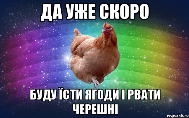 да уже скоро буду їсти ягоди і рвати черешні