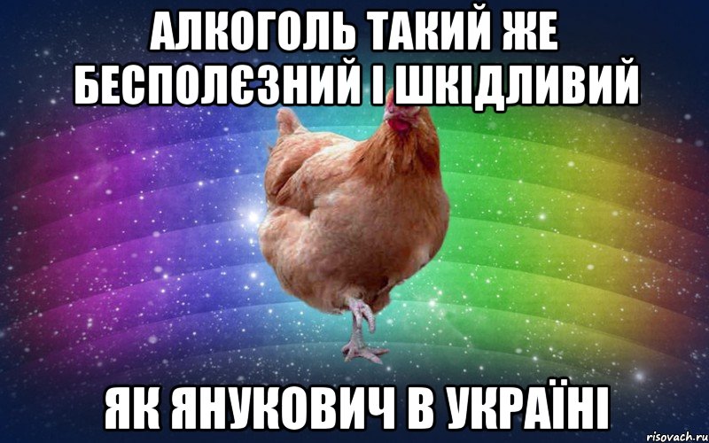 алкоголь такий же бесполєзний і шкідливий як янукович в україні, Мем Весела Курка