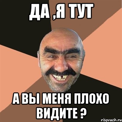 да ,я тут а вы меня плохо видите ?, Мем Я твой дом труба шатал