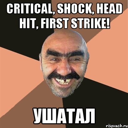 Critical, shock, head hit, first strike! Ушатал, Мем Я твой дом труба шатал