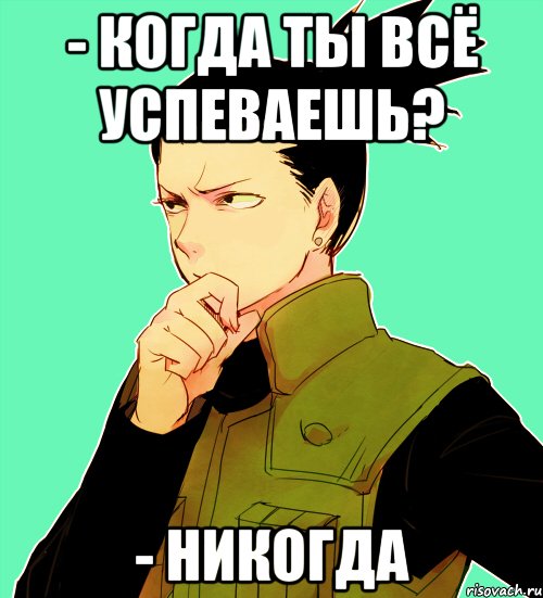 - Когда ты всё успеваешь? - Никогда