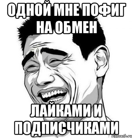одной мне пофиг на обмен лайками и подписчиками, Мем Яо Мин