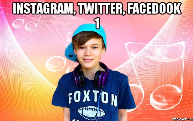 Instagram, Twitter, Facedook 1 
