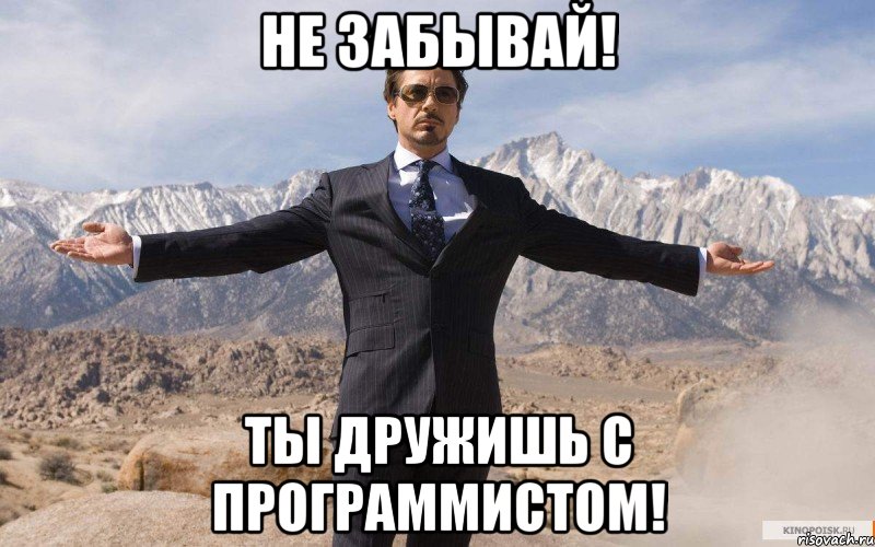 Не забывай! ты дружишь с программистом!, Мем железный человек