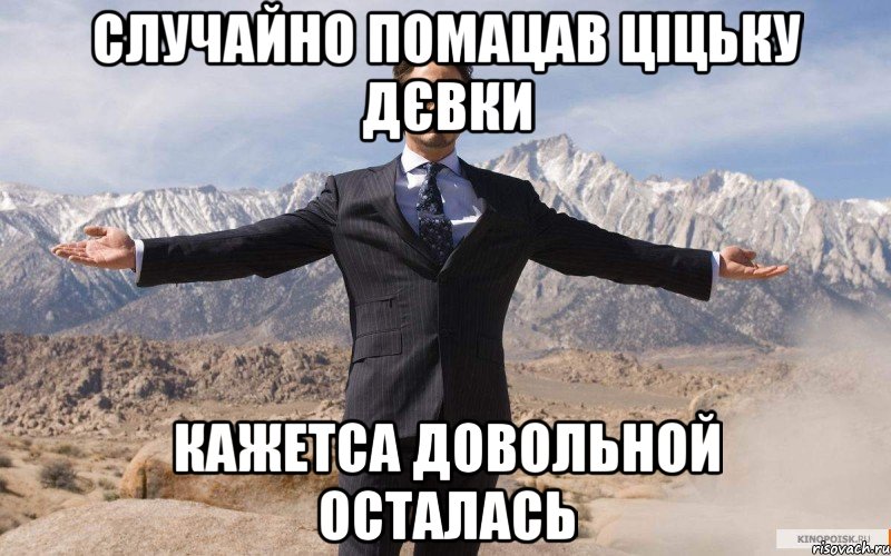 СЛУЧАЙНО ПОМАЦАВ ЦІЦЬКУ ДЄВКИ КАЖЕТСА ДОВОЛЬНОЙ ОСТАЛАСЬ, Мем железный человек