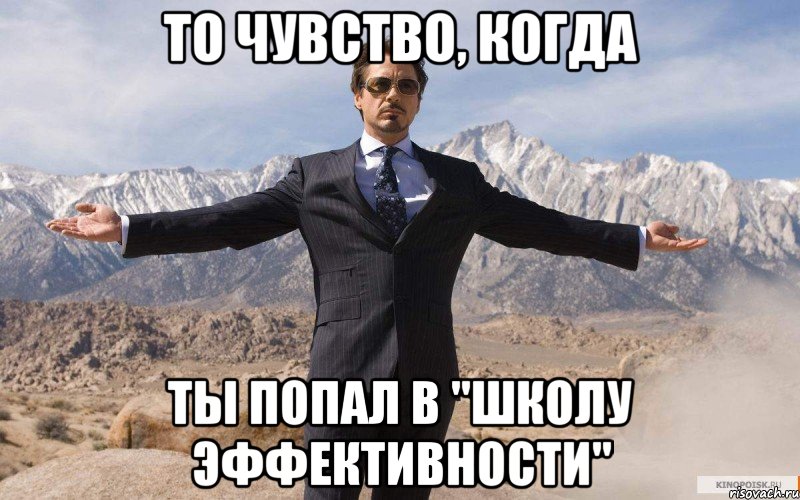 То чувство, когда ты попал в "школу эффективности", Мем железный человек