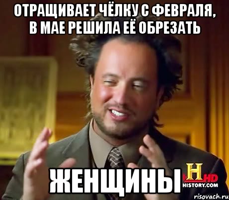 Отращивает чёлку с февраля, в мае решила её обрезать Женщины, Мем Женщины (aliens)