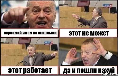 первомай идем на шашлыки этот не может этот работает да и пошли нахуй, Комикс жиреновский