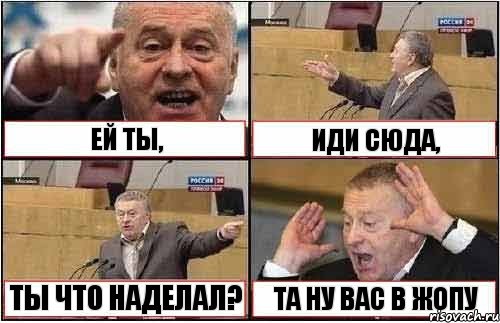 ЕЙ ТЫ, ИДИ СЮДА, ТЫ ЧТО НАДЕЛАЛ? ТА НУ ВАС В ЖОПУ, Комикс жиреновский