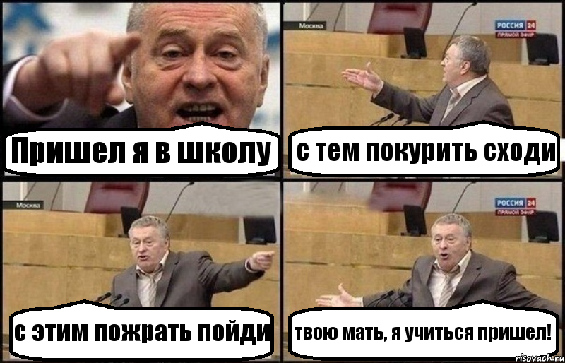 Пришел я в школу с тем покурить сходи с этим пожрать пойди твою мать, я учиться пришел!, Комикс Жириновский