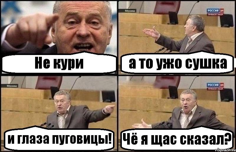 Не кури а то ужо сушка и глаза пуговицы! Чё я щас сказал?, Комикс Жириновский