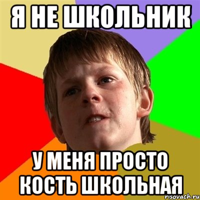 Я не школьник у меня просто кость школьная
