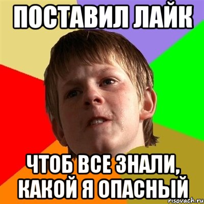 Поставил лайк Чтоб все знали, какой я опасный