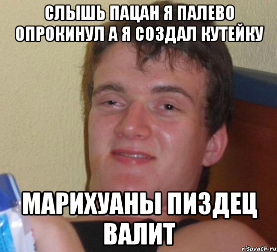 Слышь пацан я палево опрокинул а я создал кутейку Марихуаны пиздец валит, Мем 10 guy (Stoner Stanley really high guy укуренный парень)