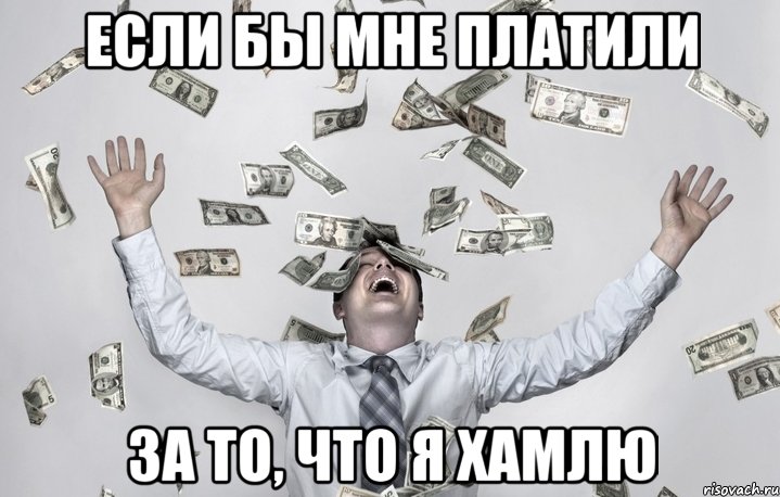 если бы мне платили за то, что я хамлю