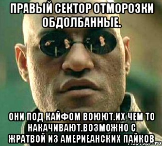 Правый сектор отморозки обдолбанные. Они под кайфом воюют.их чем то накачивают.возможно с жратвой из америеанских пайков