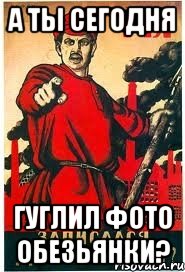А ты сегодня Гуглил фото обезьянки?, Мем А ты записался добровольцем
