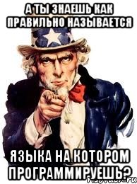 А ты знаешь как правильно называется языка на котором программируешь?, Мем а ты