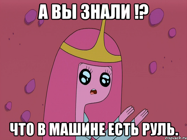 А вы знали !? что в машине есть руль.