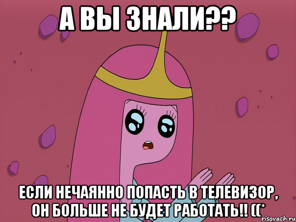 А вы знали?? Если нечаянно попасть в телевизор, он больше не будет работать!! ((*