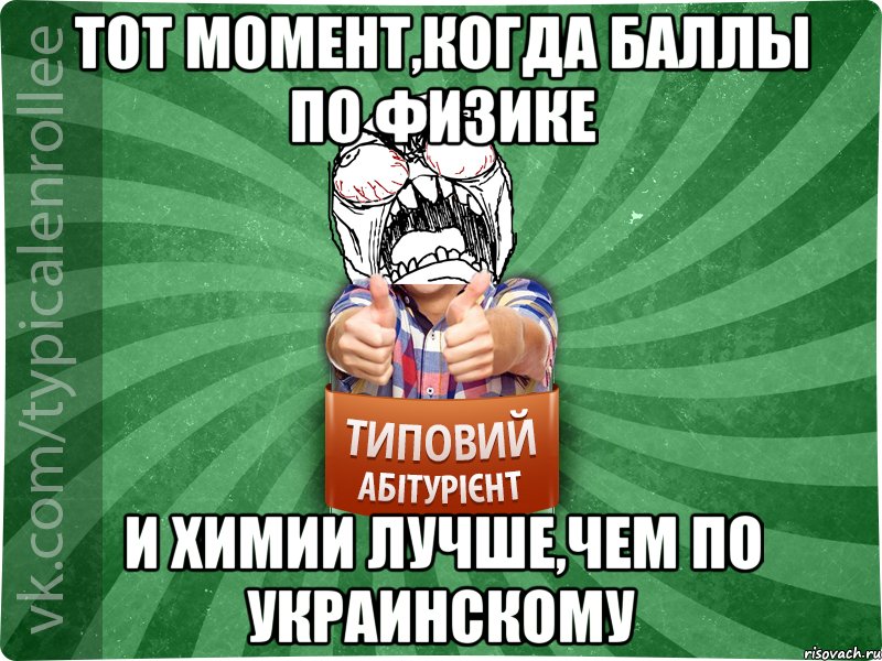 Тот момент,когда баллы по физике и химии лучше,чем по украинскому, Мем абтура2