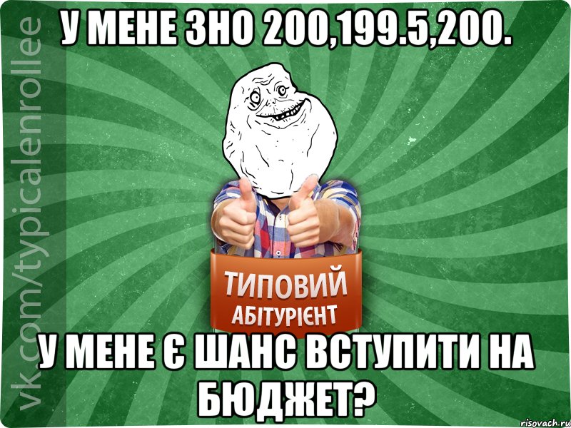 У мене ЗНО 200,199.5,200. У мене є шанс вступити на бюджет?