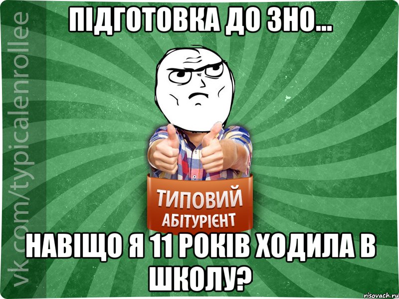 Підготовка до ЗНО... Навіщо я 11 років ходила в школу?