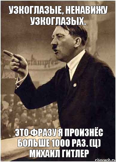 Узкоглазые, ненавижу узкоглазых. Это фразу я произнёс больше 1000 раз. (ц) Михаил Гитлер, Комикс Адик