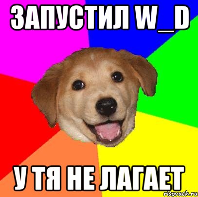 Запустил W_D у тя не лагает, Мем Advice Dog