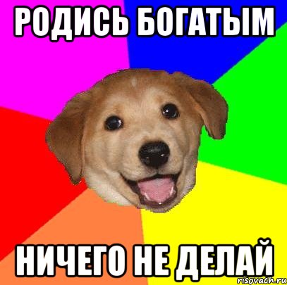 РОДИСЬ БОГАТЫМ НИЧЕГО НЕ ДЕЛАЙ, Мем Advice Dog