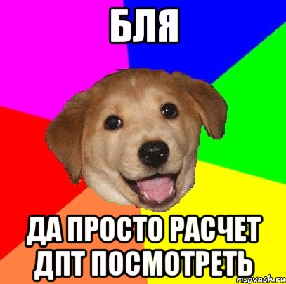 бля да просто расчет дпт посмотреть, Мем Advice Dog