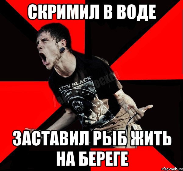 скримил в воде заставил рыб жить на береге, Мем Агрессивный рокер