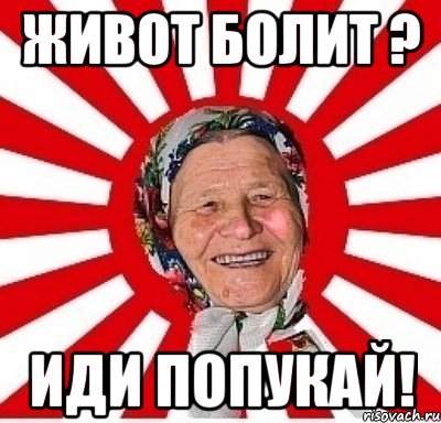 Живот болит ? Иди попукай!, Мем  бабуля